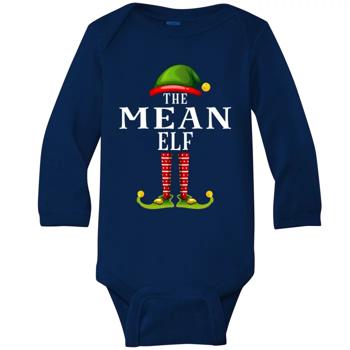 Mean Elf Christmas Matching Family Group Pjs Gift Baby Long Sleeve Bodysuit