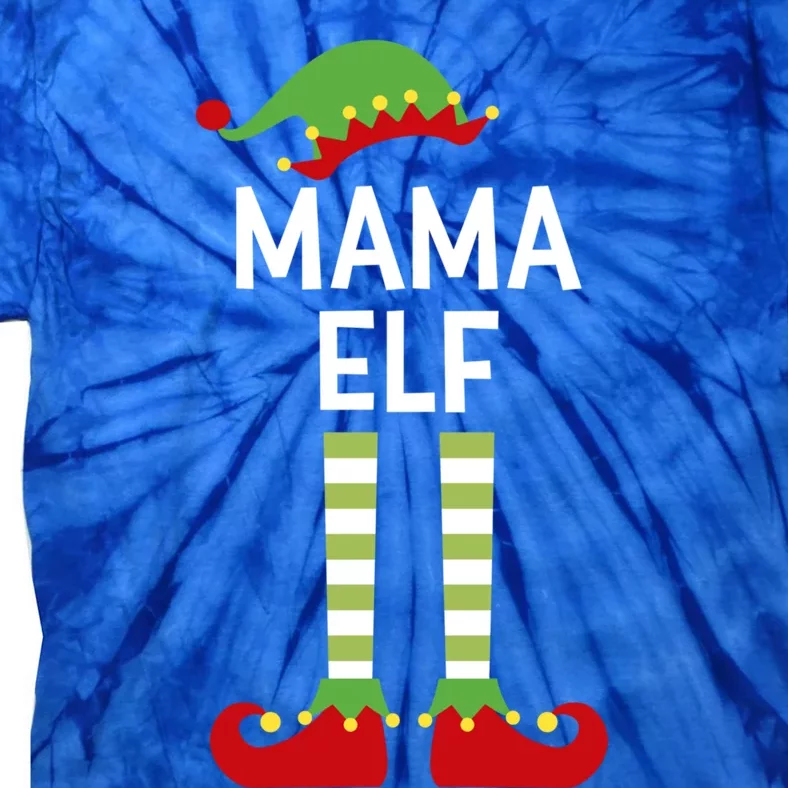 Mama Elf Cute Matching Family Christmas Elves Mom Mother Funny Gift Tie-Dye T-Shirt