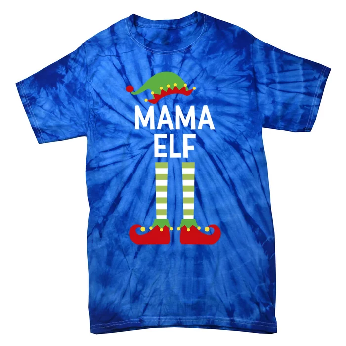 Mama Elf Cute Matching Family Christmas Elves Mom Mother Funny Gift Tie-Dye T-Shirt