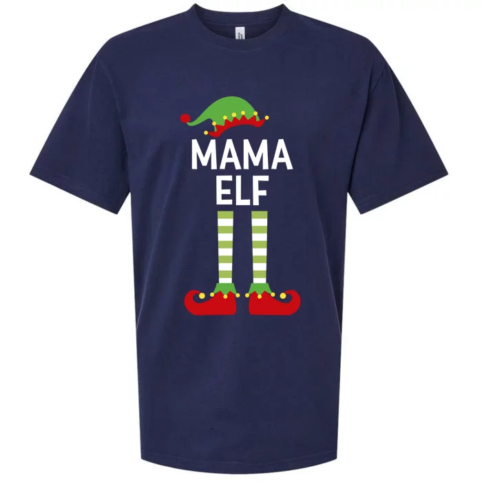 Mama Elf Cute Matching Family Christmas Elves Mom Mother Funny Gift Sueded Cloud Jersey T-Shirt