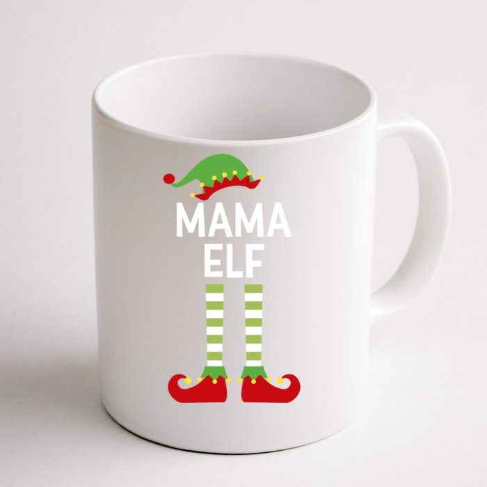 Mama Elf Cute Matching Family Christmas Elves Mom Mother Funny Gift Front & Back Coffee Mug