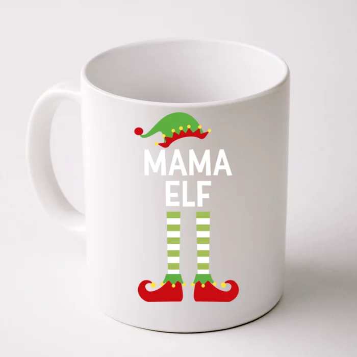 Mama Elf Cute Matching Family Christmas Elves Mom Mother Funny Gift Front & Back Coffee Mug