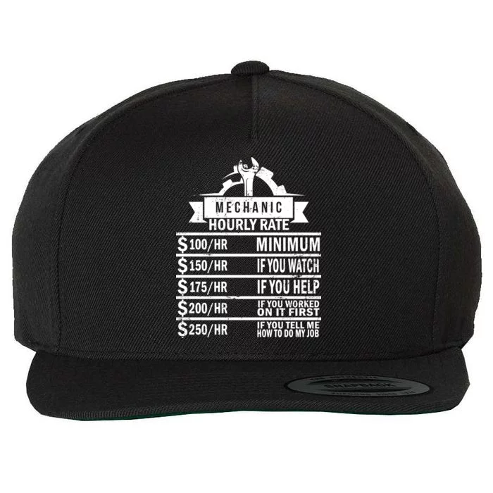 Mechanic Hourly Rate Wool Snapback Cap