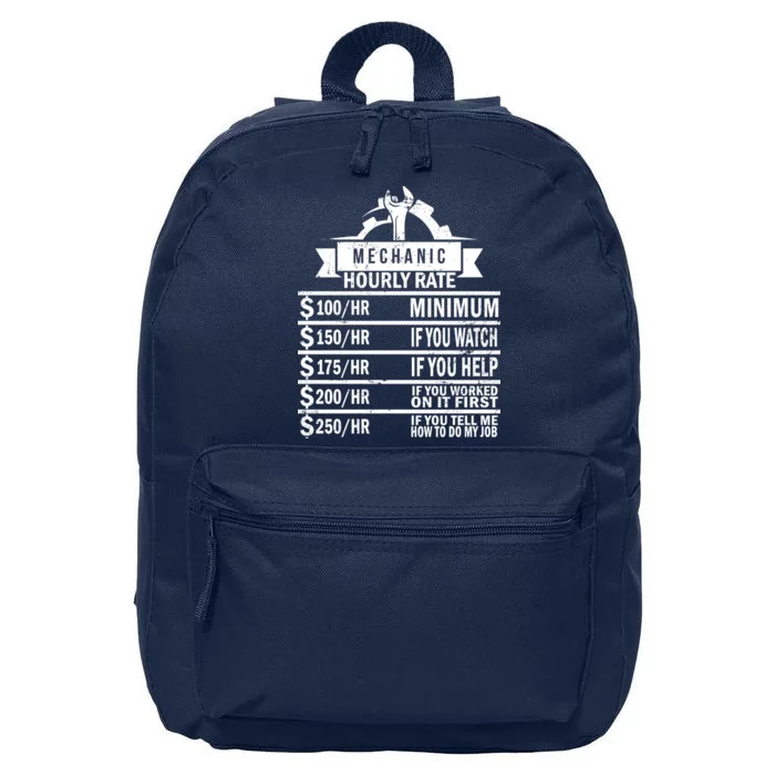 Mechanic Hourly Rate 16 in Basic Backpack