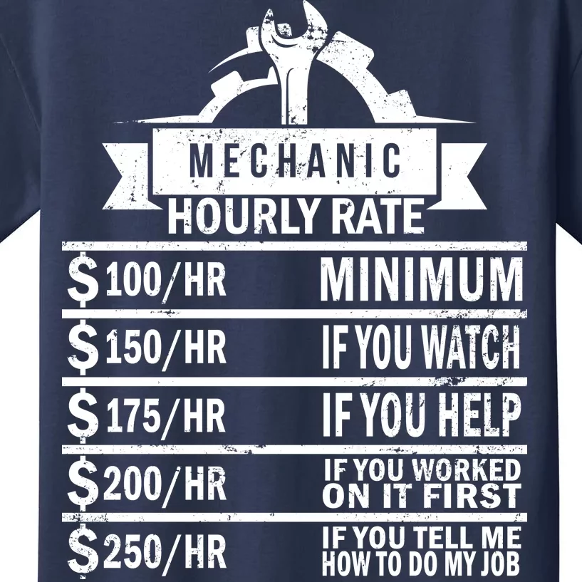 Mechanic Hourly Rate Kids T-Shirt