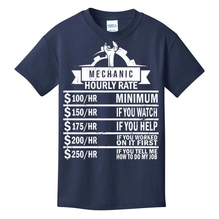 Mechanic Hourly Rate Kids T-Shirt