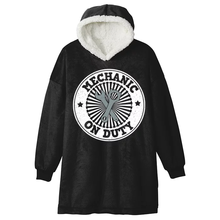 Mechanic On Duty Hooded Wearable Blanket