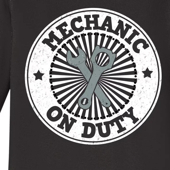 Mechanic On Duty Baby Long Sleeve Bodysuit