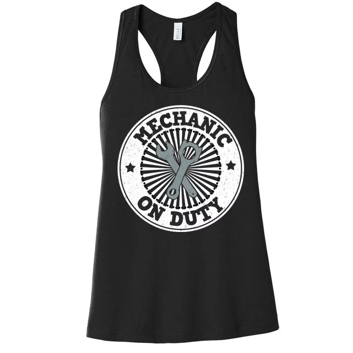 Mechanic On Duty Women's Racerback Tank