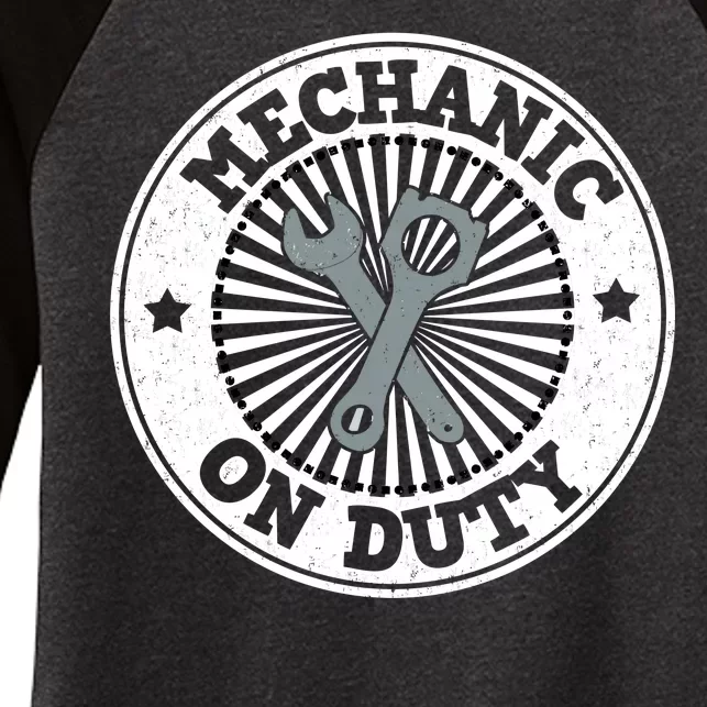 Mechanic On Duty Women's Tri-Blend 3/4-Sleeve Raglan Shirt