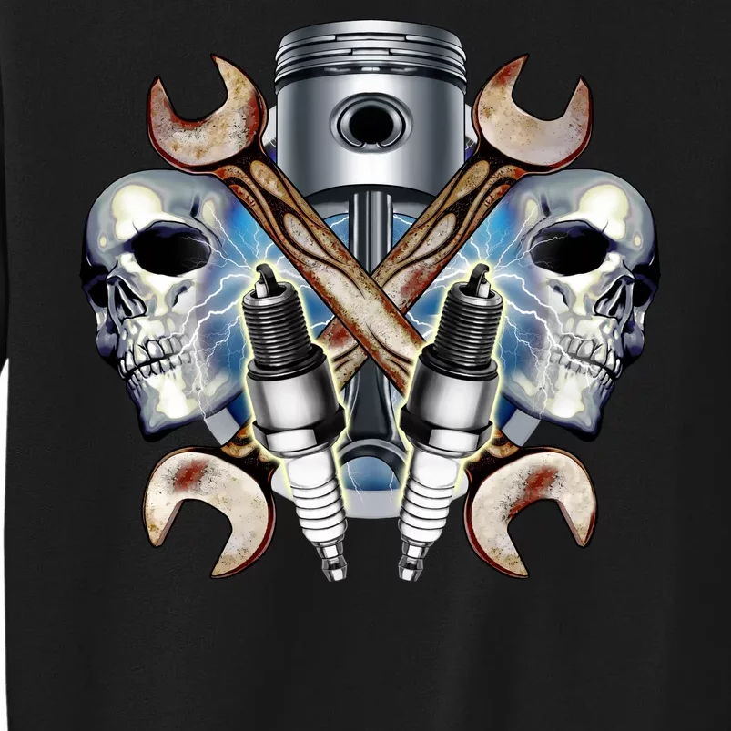 Mechanic Skulls With Wrench & Spark Plugs Sweatshirt