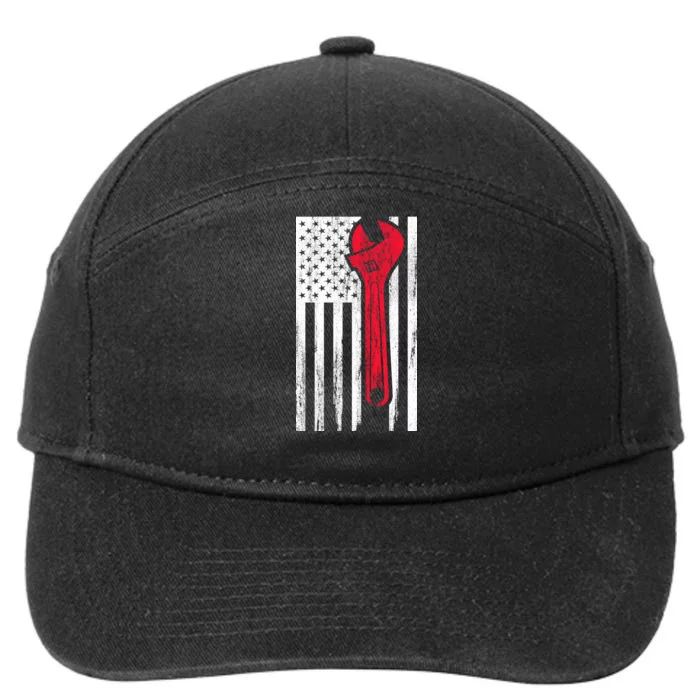 Mechanic USA American Flag 7-Panel Snapback Hat