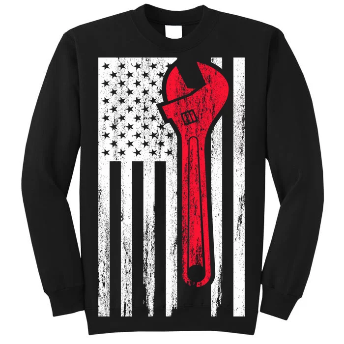 Mechanic USA American Flag Tall Sweatshirt