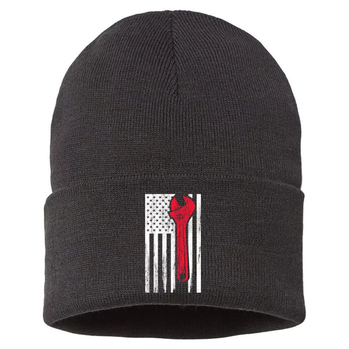 Mechanic USA American Flag Sustainable Knit Beanie