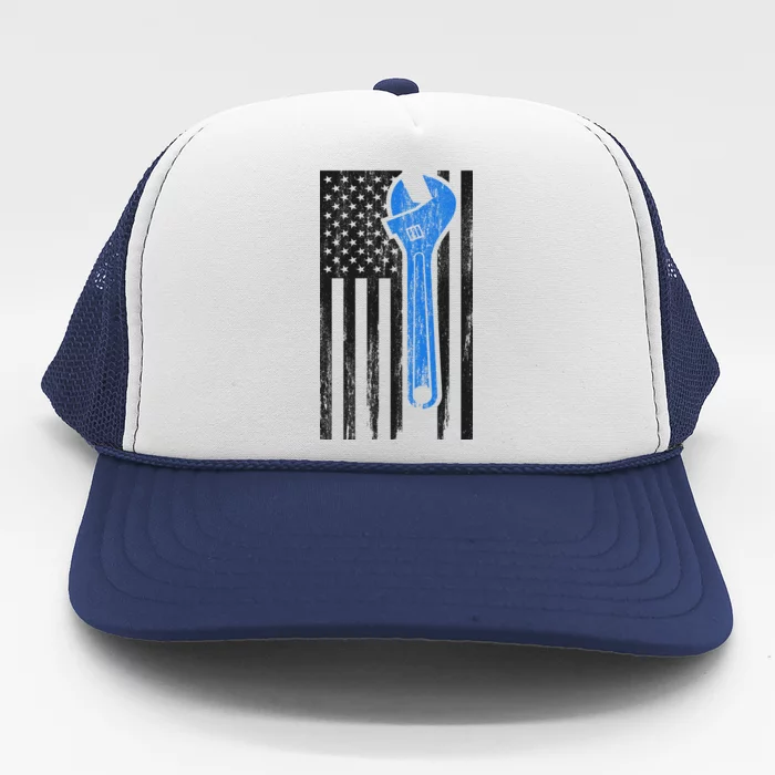 Mechanic USA American Flag Trucker Hat