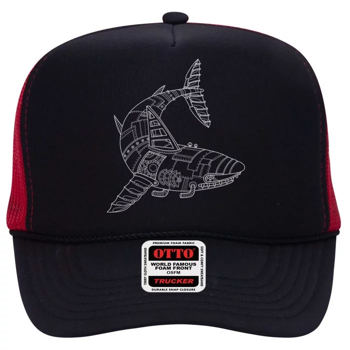 Mechanical Shark High Crown Mesh Trucker Hat