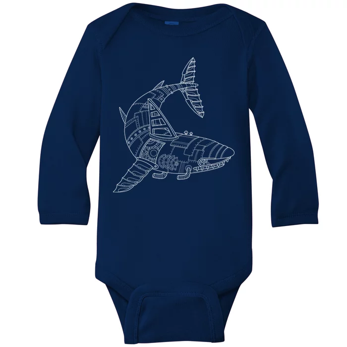 Mechanical Shark Baby Long Sleeve Bodysuit