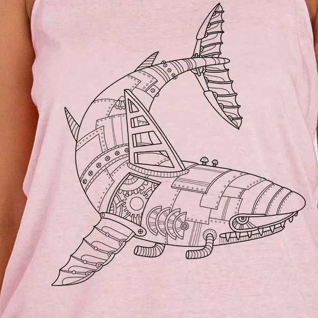 Mechanical Shark Women's Knotted Racerback Tank