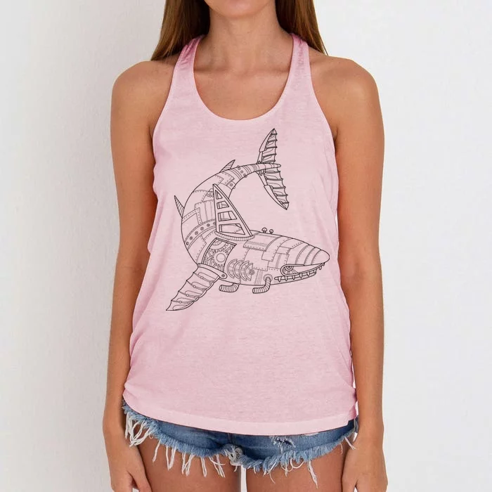 Mechanical Shark Women's Knotted Racerback Tank