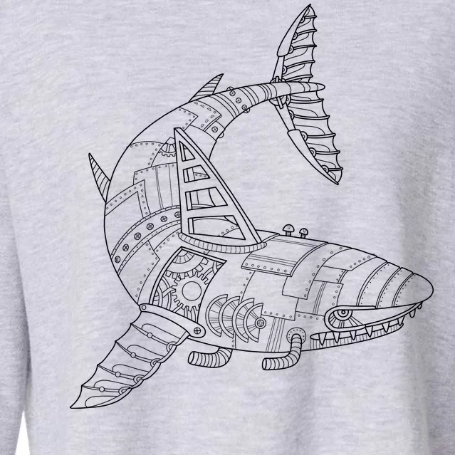 Mechanical Shark Cropped Pullover Crew