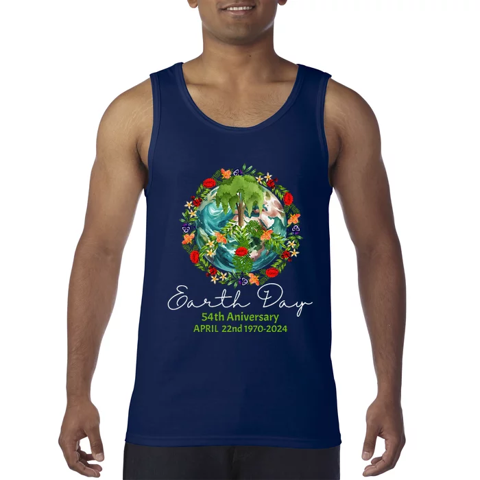 Mother Earth Day 54th Anniversary 1970 2024 Save Planet Tank Top