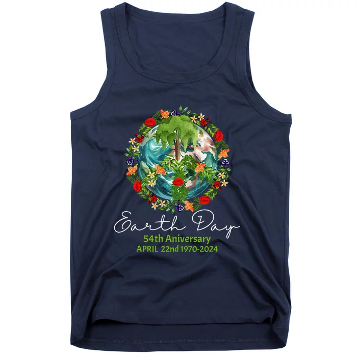 Mother Earth Day 54th Anniversary 1970 2024 Save Planet Tank Top