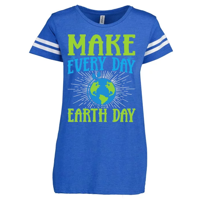 Make Every Day Earth Day Enza Ladies Jersey Football T-Shirt