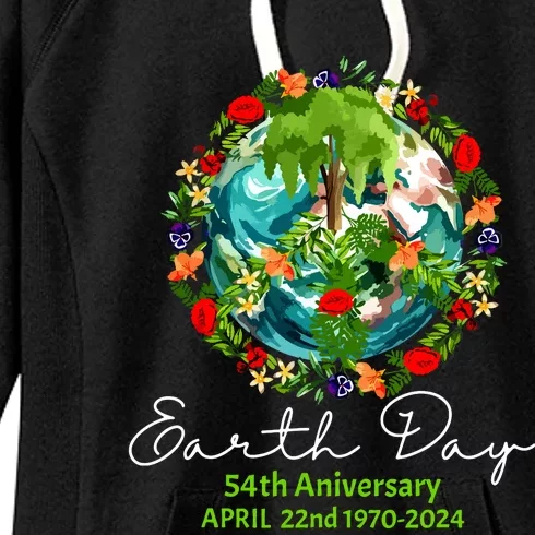 Mother Earth Day 54th Anniversary 1970 2024 Save Planet Women's Fleece Hoodie