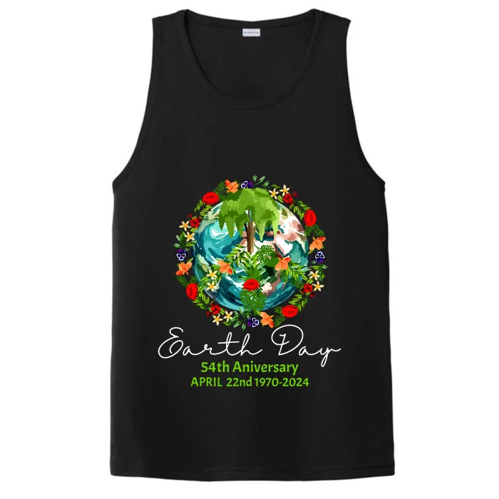 Mother Earth Day 54th Anniversary 1970 2024 Save Planet Performance Tank