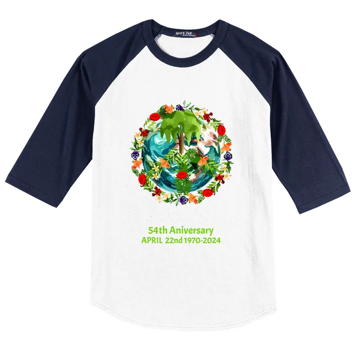 Mother Earth Day 54th Anniversary 1970 2024 Save Planet Baseball Sleeve Shirt