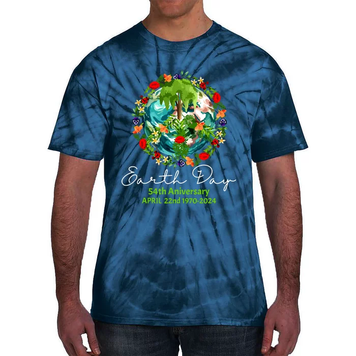 Mother Earth Day 54th Anniversary 1970 2024 Save Planet Tie-Dye T-Shirt