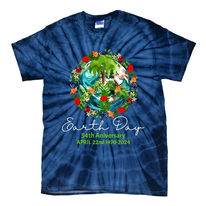 Mother Earth Day 54th Anniversary 1970 2024 Save Planet Tie-Dye T-Shirt