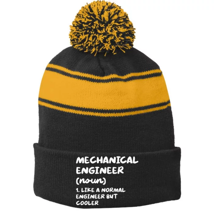 Mechanical Engineer Definition Funny Engineering Stripe Pom Pom Beanie