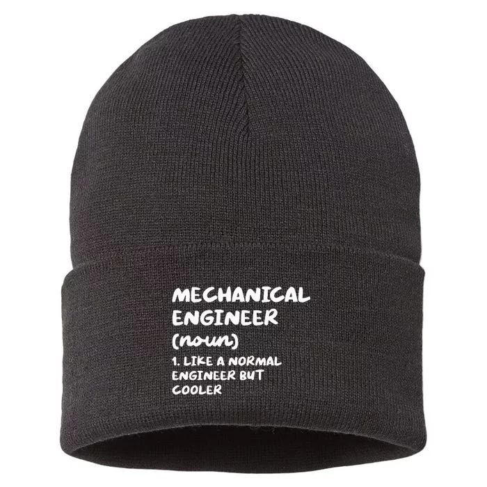 Mechanical Engineer Definition Funny Engineering Sustainable Knit Beanie