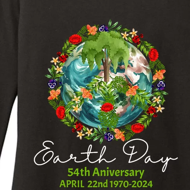 Mother Earth Day 54th Anniversary 1970 2024 Save Planet Womens CVC Long Sleeve Shirt