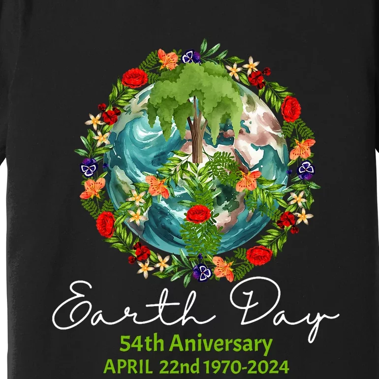 Mother Earth Day 54th Anniversary 1970 2024 Save Planet Premium T-Shirt