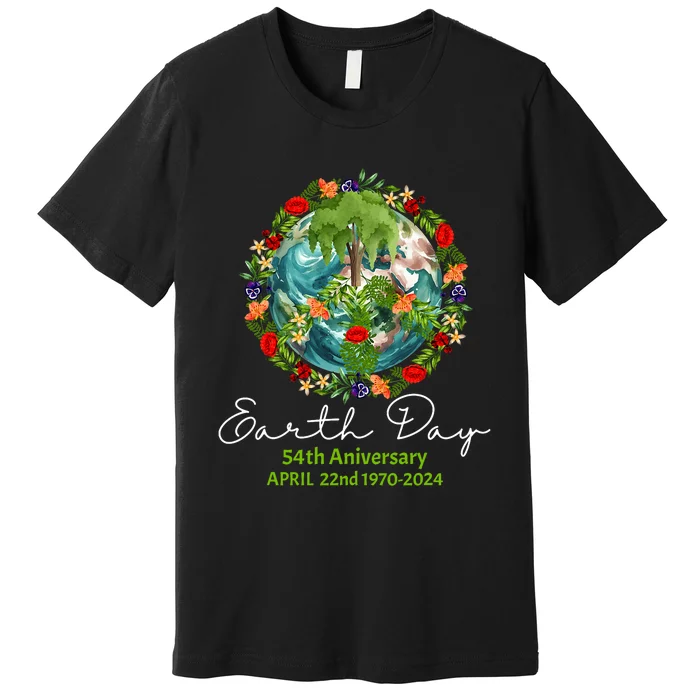 Mother Earth Day 54th Anniversary 1970 2024 Save Planet Premium T-Shirt