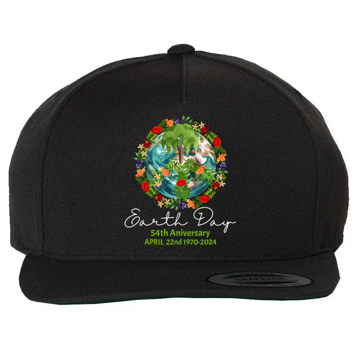 Mother Earth Day 54th Anniversary 1970 2024 Save Planet Wool Snapback Cap