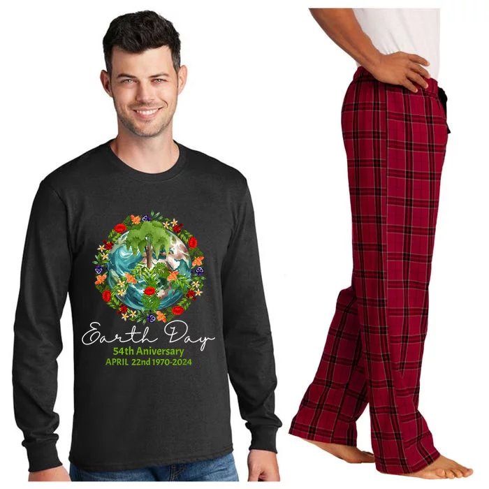 Mother Earth Day 54th Anniversary 1970 2024 Save Planet Long Sleeve Pajama Set