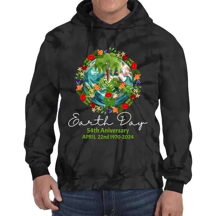 Mother Earth Day 54th Anniversary 1970 2024 Save Planet Tie Dye Hoodie