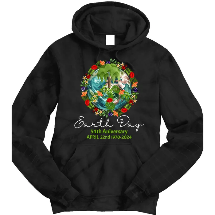 Mother Earth Day 54th Anniversary 1970 2024 Save Planet Tie Dye Hoodie