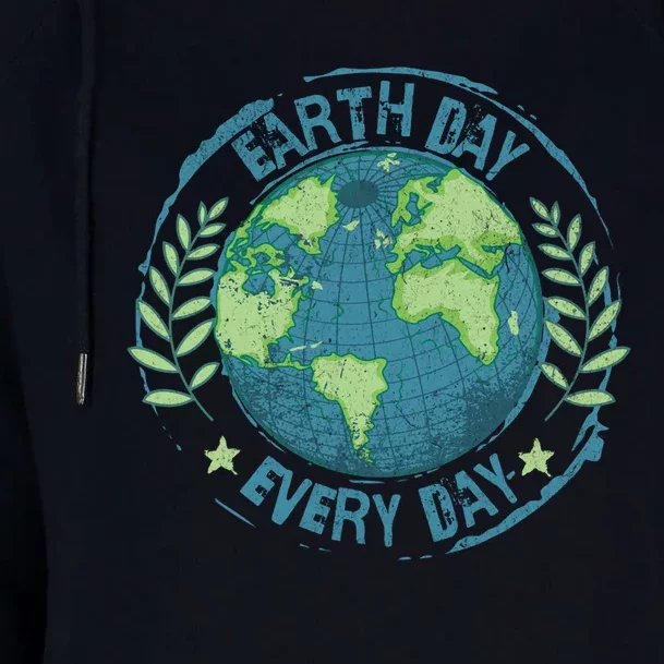 Make Every Day Earth Day Environmental Climate Awareness Womens Funnel Neck Pullover Hood