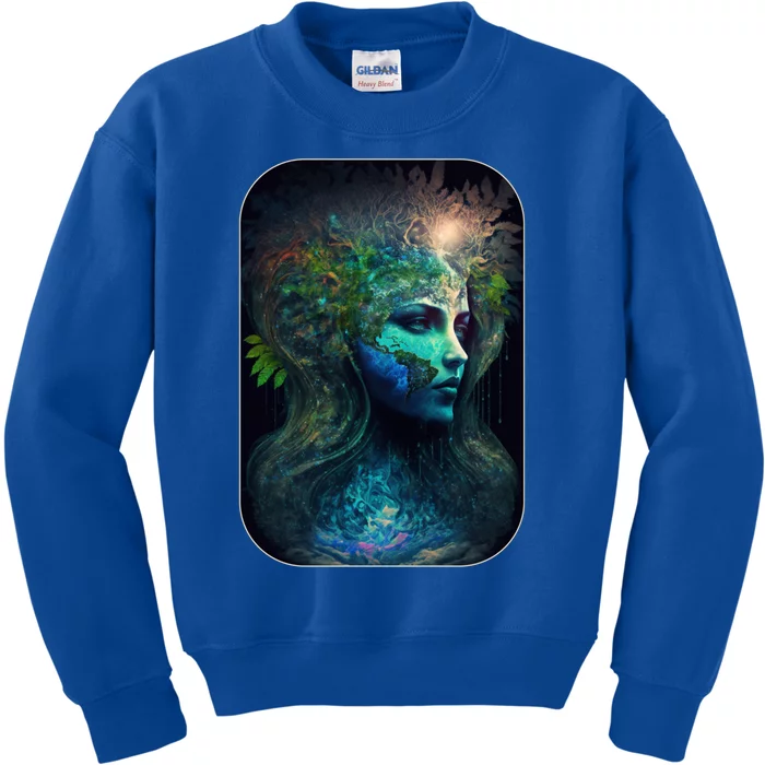 Mother Earth Day Love Surreal Abstract Art Of A Gift Kids Sweatshirt