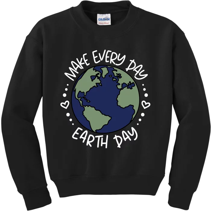 Make Every Day Earth Day Vintage Design Kids Sweatshirt