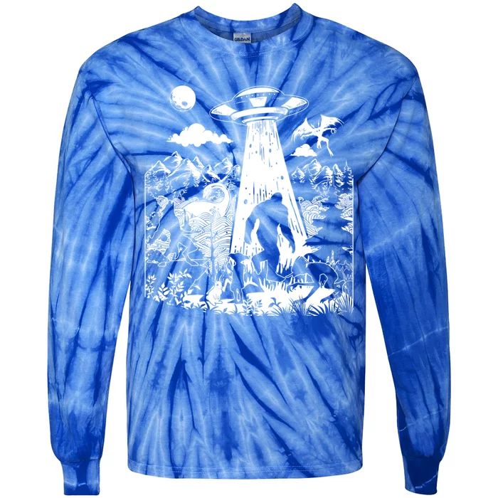 Moth Elf Dog Bigfoot Alien Loch Ness Cryptid Creature Gift Tie-Dye Long Sleeve Shirt