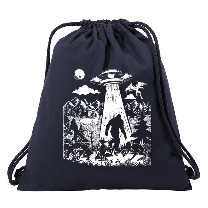 Moth Elf Dog Bigfoot Alien Loch Ness Cryptid Creature Gift Drawstring Bag