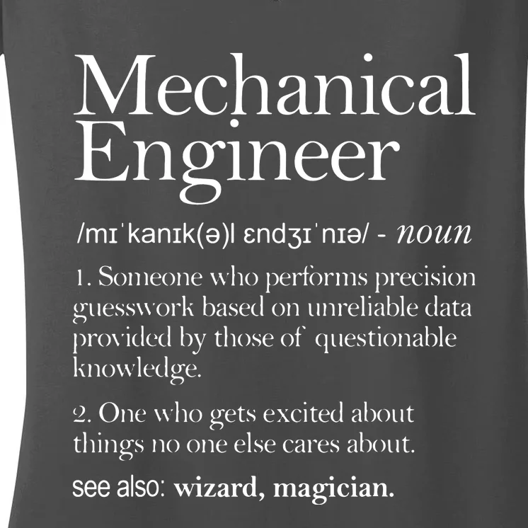 Mechanical Engineer Definition Apparel Mechanic Engineering Women's V-Neck T-Shirt