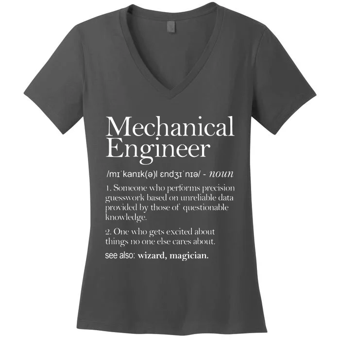 Mechanical Engineer Definition Apparel Mechanic Engineering Women's V-Neck T-Shirt