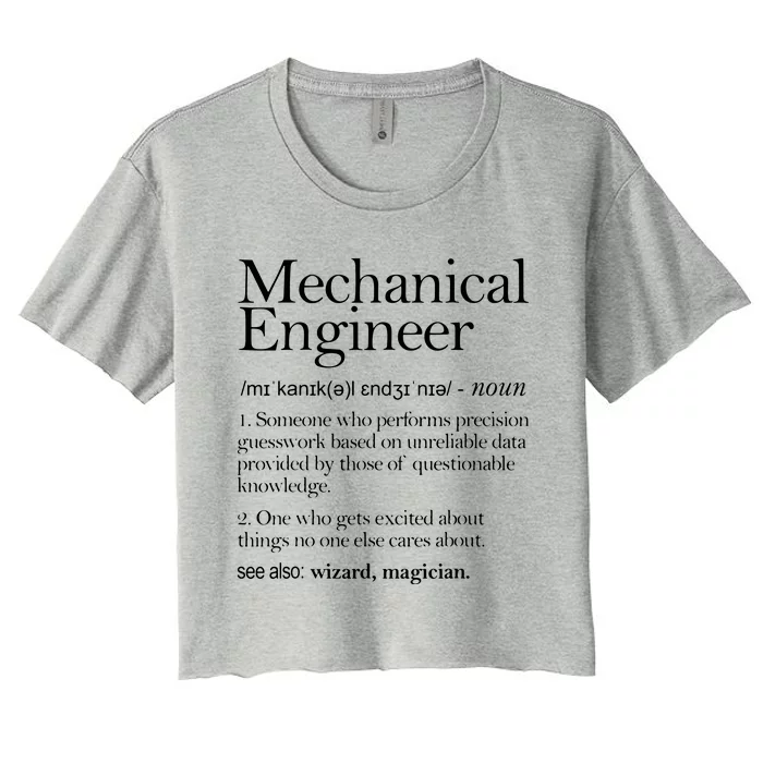 Mechanical Engineer Definition Apparel Mechanic Engineering Women's Crop Top Tee