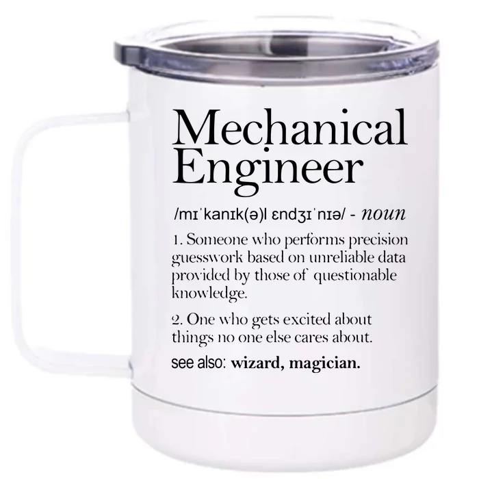 Mechanical Engineer Definition Apparel Mechanic Engineering Front & Back 12oz Stainless Steel Tumbler Cup